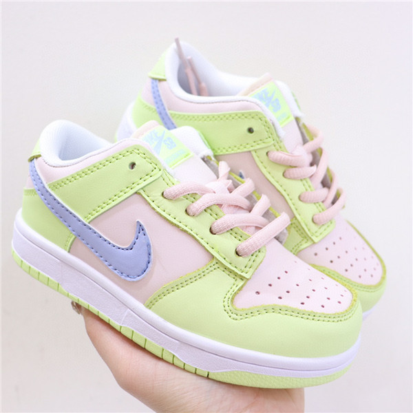 Youth Running Weapon SB Dunk Pink/Green Shoes 008
